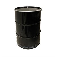 Plåtfat Ringlås, 120L OH med lock, Svart