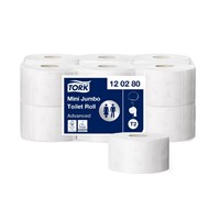 Tork Toalettpapper mini jumbo T2 Advanced 2-lgr, Vit