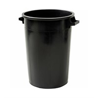 Plasttunna rund med handtag, 75L, Svart