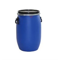 Plastfat med lock med bärhandtag, 60L, UN, Blå