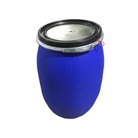 Plastfat med lock, 120L, UN, Blå
