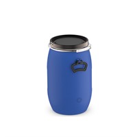 Plastfat med lock med bärhandtag, 30L, UN, Blå