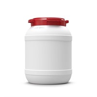 Plastbehållare med lock, stor öppning, 26L, Vit/Röd