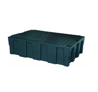 Spillpall Euro PE 250/2, 2-fats, PE galler, svart