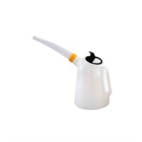 Doseringskanna med flexipip och lock i HDPE, 2L, vit