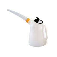 Doseringskanna med flexipip och lock i HDPE, 5L, vit
