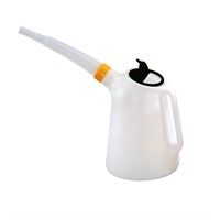 Doseringskanna med flexipip och lock i HDPE, 6L, vit