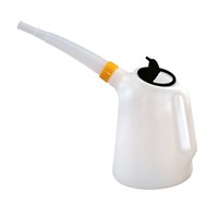 Doseringskanna med flexipip och lock i HDPE, 8L, vit