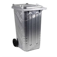Avfallsbehållare i stål, 240L, galvad