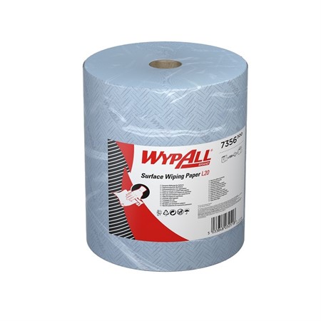 WYPALL® L20 Torkpapper, 2-lgr, 1000ark/rl, 1rl/frp, Blå
