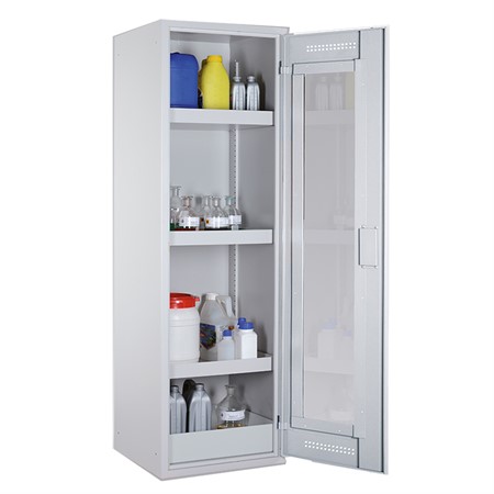 Miljö-Kemskåp CHS 600 GL, Grå, 1-Dörr plexiglas