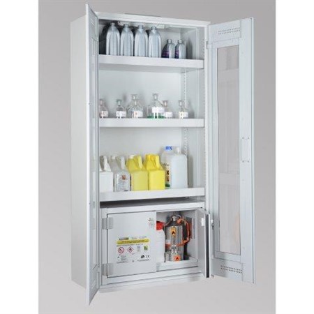 Miljö-Kemskåp CHS 950 GL/ SiB 60, Grå, 2-Dörr Plexiglas