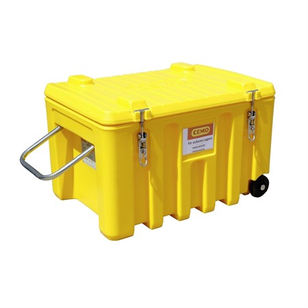 CEMbox med hjul 150 liter gul