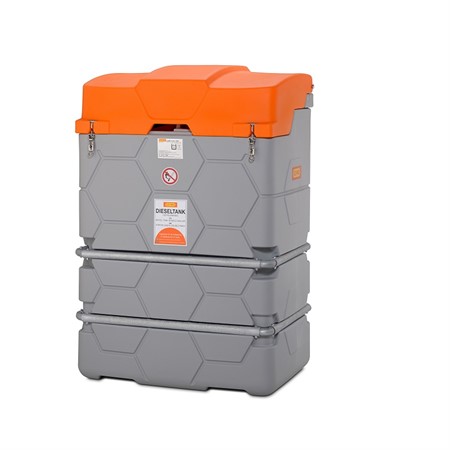 Dieseltank CUBE Premium 1000L, lock, pump m.m. för utomhus, 56L/min