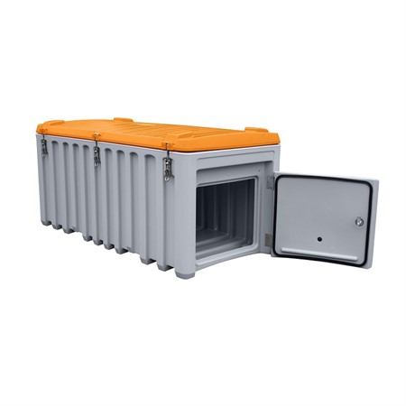 CEMbox med sidodörr 750 liter, grå/orange