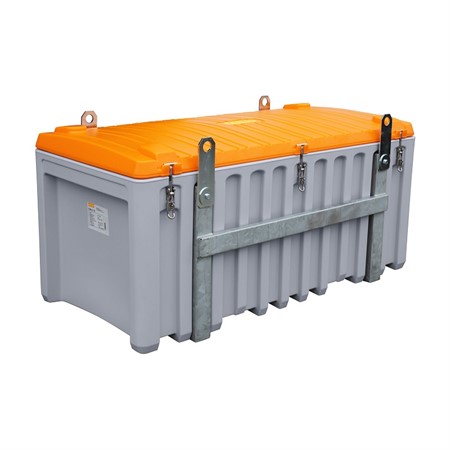 CEMbox med kranöglor 750 liter, grå/orange