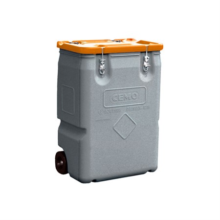 Mobil Avfallbehållare för farligt gods, ADR, 170L, Grå/Orange