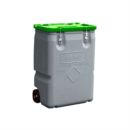 Mobil Avfallbehållare för farligt gods, ADR, 170L, Grå/Grön