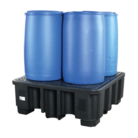 Spillpall 4-fats, PE-200-3, med PE galler