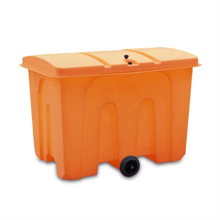 Förvaringsbox, 1000L, inkl. hjul & låsbart lock, Orange