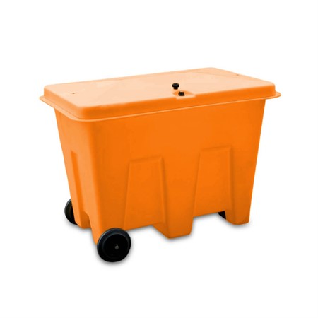 Förvaringsbox, 350L, inkl hjul & låsbart lock, Orange